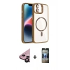 MARSİLYAN™- iPhone 11 Kılıf Yadigar Asil Koleksiyonu - Siyah 34D Hayalet Izgaralı Cam + Raze Metal Kamera Lens - SH