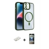 MARSİLYAN™- iPhone 11 Kılıf Yadigar Asil Koleksiyonu - Siyah 34D Hayalet Izgaralı Cam + Renkli Kamera Lens Koruma Cam - TU