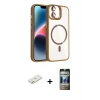 MARSİLYAN™- iPhone 11 Kılıf Yadigar Asil Koleksiyonu - Siyah 34D Hayalet Izgaralı Cam + Renkli Kamera Lens Koruma Cam - TU