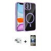 MARSİLYAN™- iPhone 11 Kılıf Yadigar Asil Koleksiyonu - Siyah 34D Hayalet Izgaralı Cam + Pers Alüminyum Kamera Lens - YL