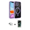 MARSİLYAN™- iPhone 11 Kılıf Yadigar Asil Koleksiyonu - Siyah 360 Mat Full Body Arka Koruyucu + Pers Alüminyum Kamera Lens - YL