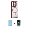 MARSİLYAN™- iPhone 11 Kılıf Yadigar Asil Koleksiyonu - Siyah 360 Mat Full Body Arka Koruyucu + Neon Fosforlu Kamera Lens - TU