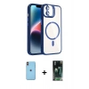 MARSİLYAN™- iPhone 11 Kılıf Yadigar Asil Koleksiyonu - Siyah 360 Mat Full Body Arka Koruyucu + Neon Fosforlu Kamera Lens - TU