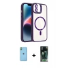MARSİLYAN™- iPhone 11 Kılıf Yadigar Asil Koleksiyonu - Siyah 360 Mat Full Body Arka Koruyucu + Neon Fosforlu Kamera Lens - YL