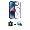 MARSİLYAN™- iPhone 11 Kılıf Yadigar Asil Koleksiyonu - Siyah 3D Antistatik Cam Ekran Koruyucu + PVD Metal Kamera Lens - MI