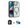 MARSİLYAN™- iPhone 11 Kılıf Yadigar Asil Koleksiyonu - Siyah 3D Antistatik Cam Ekran Koruyucu + PVD Metal Kamera Lens - MI