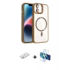 MARSİLYAN™- iPhone 11 Kılıf Yadigar Asil Koleksiyonu - Siyah 3D Antistatik Cam Ekran Koruyucu + Renkli Kamera Lens Koruma Cam - PE
