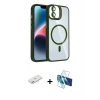 MARSİLYAN™- iPhone 11 Kılıf Yadigar Asil Koleksiyonu - Siyah 3D Antistatik Cam Ekran Koruyucu + Renkli Kamera Lens Koruma Cam - PE