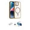 MARSİLYAN™- iPhone 11 Kılıf Yadigar Asil Koleksiyonu - Siyah 3D Antistatik Cam Ekran Koruyucu + Renkli Kamera Lens Koruma Cam - TU