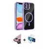 MARSİLYAN™- iPhone 11 Kılıf Yadigar Asil Koleksiyonu - Siyah 3D Antistatik Cam Ekran Koruyucu + Raze Metal Kamera Lens - SH