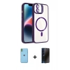 MARSİLYAN™- iPhone 11 Kılıf Yadigar Asil Koleksiyonu - Siyah 3D Antistatik Hayalet Cam Ekran Koruyucu + Neon Fosforlu Kamera Lens - YL