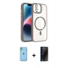 MARSİLYAN™- iPhone 11 Kılıf Yadigar Asil Koleksiyonu - Siyah 3D Antistatik Hayalet Cam Ekran Koruyucu + Neon Fosforlu Kamera Lens - YL