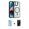 MARSİLYAN™- iPhone 11 Kılıf Yadigar Asil Koleksiyonu - Siyah 3D Antistatik Hayalet Cam Ekran Koruyucu + Neon Fosforlu Kamera Lens - YL