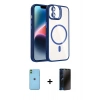 MARSİLYAN™- iPhone 11 Kılıf Yadigar Asil Koleksiyonu - Siyah 3D Antistatik Hayalet Cam Ekran Koruyucu + Neon Fosforlu Kamera Lens - YL