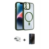 MARSİLYAN™- iPhone 11 Kılıf Yadigar Asil Koleksiyonu - Siyah 3D Antistatik Hayalet Cam Ekran Koruyucu + Pers Alüminyum Kamera Lens - YL