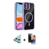 MARSİLYAN™- iPhone 11 Kılıf Yadigar Asil Koleksiyonu - Siyah 3D Antistatik Mat Seramik Nano Ekran Koruyucu + Raze Metal Kamera Lens - MI