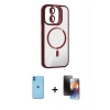 MARSİLYAN™- iPhone 11 Kılıf Yadigar Asil Koleksiyonu - Siyah 3D Antistatik Mat Seramik Nano Ekran Koruyucu + Neon Fosforlu Kamera Lens - MI