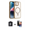 MARSİLYAN™- iPhone 11 Kılıf Yadigar Asil Koleksiyonu - Siyah 3D Antistatik Mat Seramik Nano Ekran Koruyucu + PVD Metal Kamera Lens - YL
