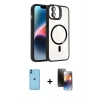 MARSİLYAN™- iPhone 11 Kılıf Yadigar Asil Koleksiyonu - Siyah 3D Antistatik Mat Seramik Nano Ekran Koruyucu + Neon Fosforlu Kamera Lens - MI