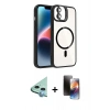MARSİLYAN™- iPhone 11 Kılıf Yadigar Asil Koleksiyonu - Siyah 3D Antistatik Mat Seramik Nano Ekran Koruyucu + Raze Metal Kamera Lens - MI