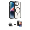 MARSİLYAN™- iPhone 11 Kılıf Yadigar Asil Koleksiyonu - Siyah 3D Antistatik Mat Seramik Nano Ekran Koruyucu + Kamera Lens Koruma Cam - SF