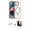 MARSİLYAN™- iPhone 11 Kılıf Yadigar Asil Koleksiyonu - Siyah 3D Antistatik Mat Seramik Nano Ekran Koruyucu + Renkli Kamera Lens Koruma Cam - YL