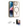 MARSİLYAN™- iPhone 11 Kılıf Yadigar Asil Koleksiyonu - Siyah 3D Antistatik Mat Seramik Nano Ekran Koruyucu + Renkli Kamera Lens Koruma Cam - SI