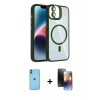 MARSİLYAN™- iPhone 11 Kılıf Yadigar Asil Koleksiyonu - Siyah 3D Antistatik Mat Seramik Nano Ekran Koruyucu + Neon Fosforlu Kamera Lens - MI