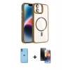 MARSİLYAN™- iPhone 11 Kılıf Yadigar Asil Koleksiyonu - Siyah 3D Antistatik Mat Seramik Nano Ekran Koruyucu + Neon Fosforlu Kamera Lens - MI