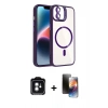 MARSİLYAN™- iPhone 11 Kılıf Yadigar Asil Koleksiyonu - Siyah 3D Antistatik Mat Seramik Nano Ekran Koruyucu + PVD Metal Kamera Lens - YL