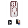 MARSİLYAN™- iPhone 11 Kılıf Yadigar Asil Koleksiyonu - Siyah 3D Antistatik Mat Seramik Nano Ekran Koruyucu + PVD Metal Kamera Lens - YL