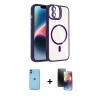 MARSİLYAN™- iPhone 11 Kılıf Yadigar Asil Koleksiyonu - Siyah 3D Antistatik Mat Seramik Nano Ekran Koruyucu + Neon Fosforlu Kamera Lens - MI