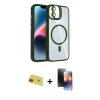 MARSİLYAN™- iPhone 11 Kılıf Yadigar Asil Koleksiyonu - Siyah 3D Antistatik Mat Seramik Nano Ekran Koruyucu + Rainbow Kamera Lens Koruma Cam - KI