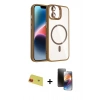 MARSİLYAN™- iPhone 11 Kılıf Yadigar Asil Koleksiyonu - Siyah 3D Antistatik Mat Seramik Nano Ekran Koruyucu + Rainbow Kamera Lens Koruma Cam - KI