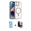 MARSİLYAN™- iPhone 11 Kılıf Yadigar Asil Koleksiyonu - Siyah 3D Antistatik Mat Seramik Nano Ekran Koruyucu + Neon Fosforlu Kamera Lens - MI