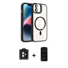 MARSİLYAN™- iPhone 11 Kılıf Yadigar Asil Koleksiyonu - Siyah 6D Antistatik Mat Seramik Hayalet Nano Ekran Koruyucu + PVD Metal Kamera Lens - SH