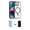 MARSİLYAN™- iPhone 11 Kılıf Yadigar Asil Koleksiyonu - Siyah 6D Antistatik Mat Seramik Hayalet Nano Ekran Koruyucu + Neon Fosforlu Kamera Lens - TU