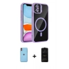 MARSİLYAN™- iPhone 11 Kılıf Yadigar Asil Koleksiyonu - Siyah 6D Antistatik Mat Seramik Hayalet Nano Ekran Koruyucu + Neon Fosforlu Kamera Lens - TU