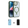 MARSİLYAN™- iPhone 11 Kılıf Yadigar Asil Koleksiyonu - Siyah 6D Antistatik Mat Seramik Hayalet Nano Ekran Koruyucu + Neon Fosforlu Kamera Lens - TU