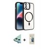 MARSİLYAN™- iPhone 11 Kılıf Yadigar Asil Koleksiyonu - Siyah 6D Mat Seramik Hayalet Nano Ekran Koruyucu + Raze Metal Kamera Lens - MI