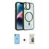 MARSİLYAN™- iPhone 11 Kılıf Yadigar Asil Koleksiyonu - Siyah 6D Mat Seramik Hayalet Nano Ekran Koruyucu + Neon Fosforlu Kamera Lens - YL