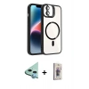 MARSİLYAN™- iPhone 11 Kılıf Yadigar Asil Koleksiyonu - Siyah Bilvis 3D Cam Ekran Koruyucu + Raze Metal Kamera Lens - MI