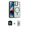 MARSİLYAN™- iPhone 11 Kılıf Yadigar Asil Koleksiyonu - Siyah Bilvis 3D Cam Ekran Koruyucu + PVD Metal Kamera Lens - TU