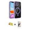 MARSİLYAN™- iPhone 11 Kılıf Yadigar Asil Koleksiyonu - Siyah Bilvis 3D Mat Cam Ekran Koruyucu + Rainbow Kamera Lens Koruma Cam - KI