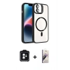 MARSİLYAN™- iPhone 11 Kılıf Yadigar Asil Koleksiyonu - Siyah Bilvis 3D Mat Cam Ekran Koruyucu + PVD Metal Kamera Lens - YL