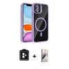 MARSİLYAN™- iPhone 11 Kılıf Yadigar Asil Koleksiyonu - Siyah Bilvis 3D Mat Cam Ekran Koruyucu + PVD Metal Kamera Lens - YL