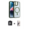 MARSİLYAN™- iPhone 11 Kılıf Yadigar Asil Koleksiyonu - Siyah Bilvis 3D Mat Cam Ekran Koruyucu + PVD Metal Kamera Lens - YL