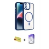 MARSİLYAN™- iPhone 11 Kılıf Yadigar Asil Koleksiyonu - Siyah Bilvis 5in1 3D Magic Cam Ekran Koruyucu + Kırmızı Rainbow Kamera Lens Koruma Cam