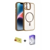 MARSİLYAN™- iPhone 11 Kılıf Yadigar Asil Koleksiyonu - Siyah Bilvis 5in1 3D Magic Cam Ekran Koruyucu + Kırmızı Rainbow Kamera Lens Koruma Cam