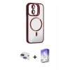 MARSİLYAN™- iPhone 11 Kılıf Yadigar Asil Koleksiyonu - Siyah Bilvis 5in1 3D Magic Cam Ekran Koruyucu + Lacivert Pers Alüminyum Kamera Lens